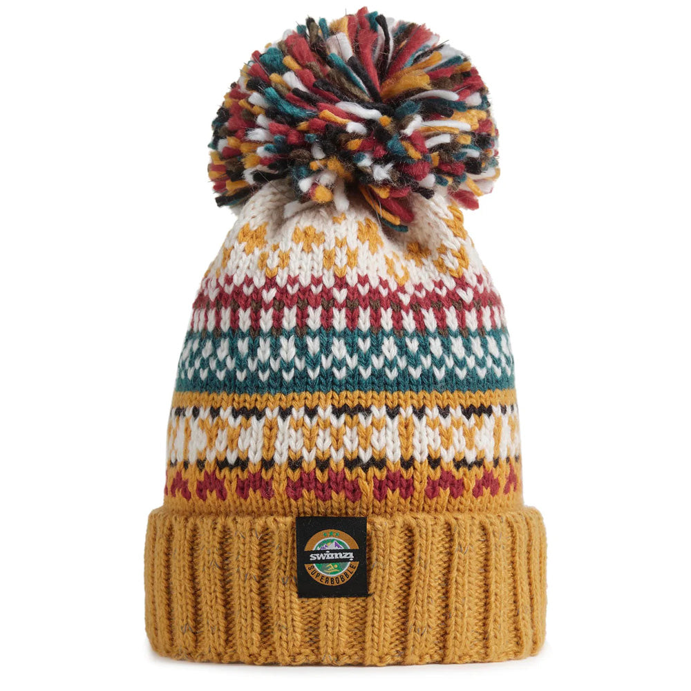 Reflective SuperBobble Hat - Mustard Traditional Nordic