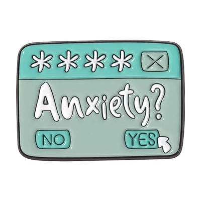 Name Badge Style Anxiety Yes Metal & Enamel Pin