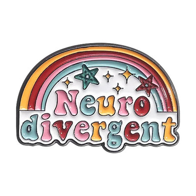 Neuro Divergent Enamel Pin (Pastel Rainbow & Stars)