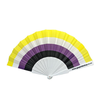 Non Binary Flag Hand Fan - Medium 23cm