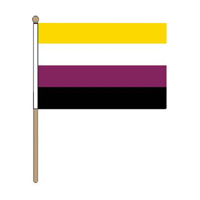 Non Binary Hand Held Flag (22.5cm x 15cm)