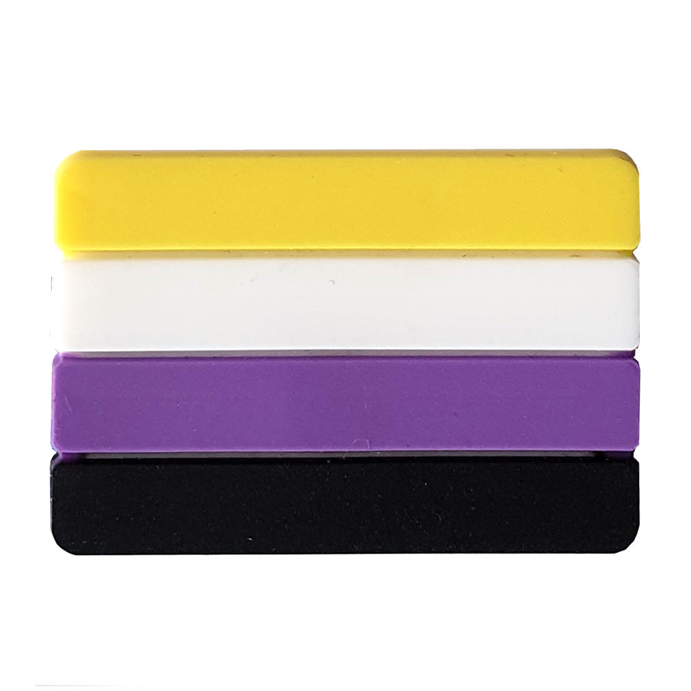 Non Binary Flag Silicone Rectangle Pin Badge