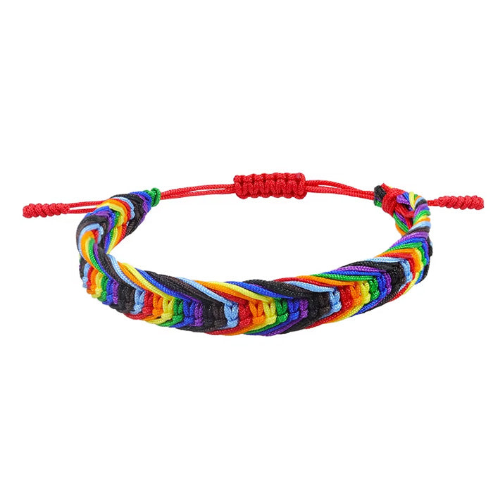 Handmade Adjustable Nylon Friendship Bracelet - Rainbow
