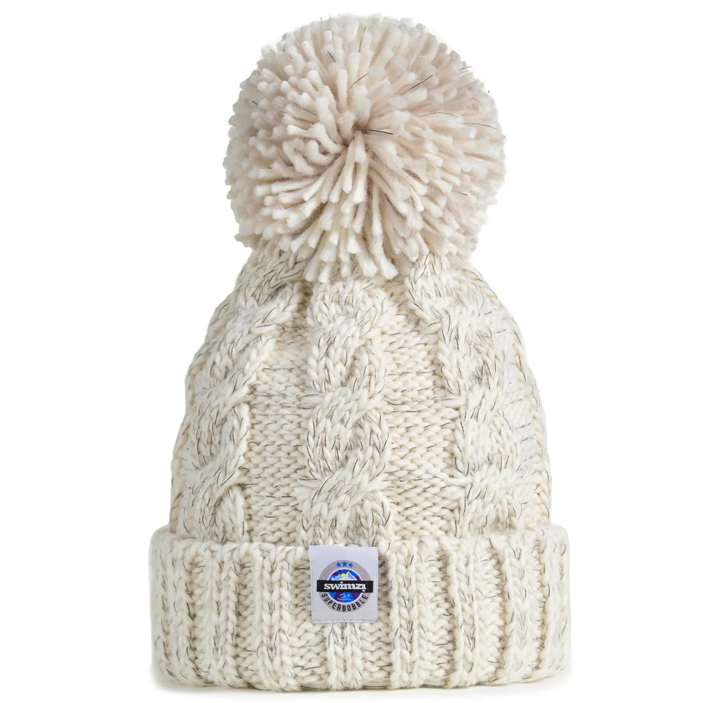 Reflective SuperBobble Hat - Oatmeal Cable Knit