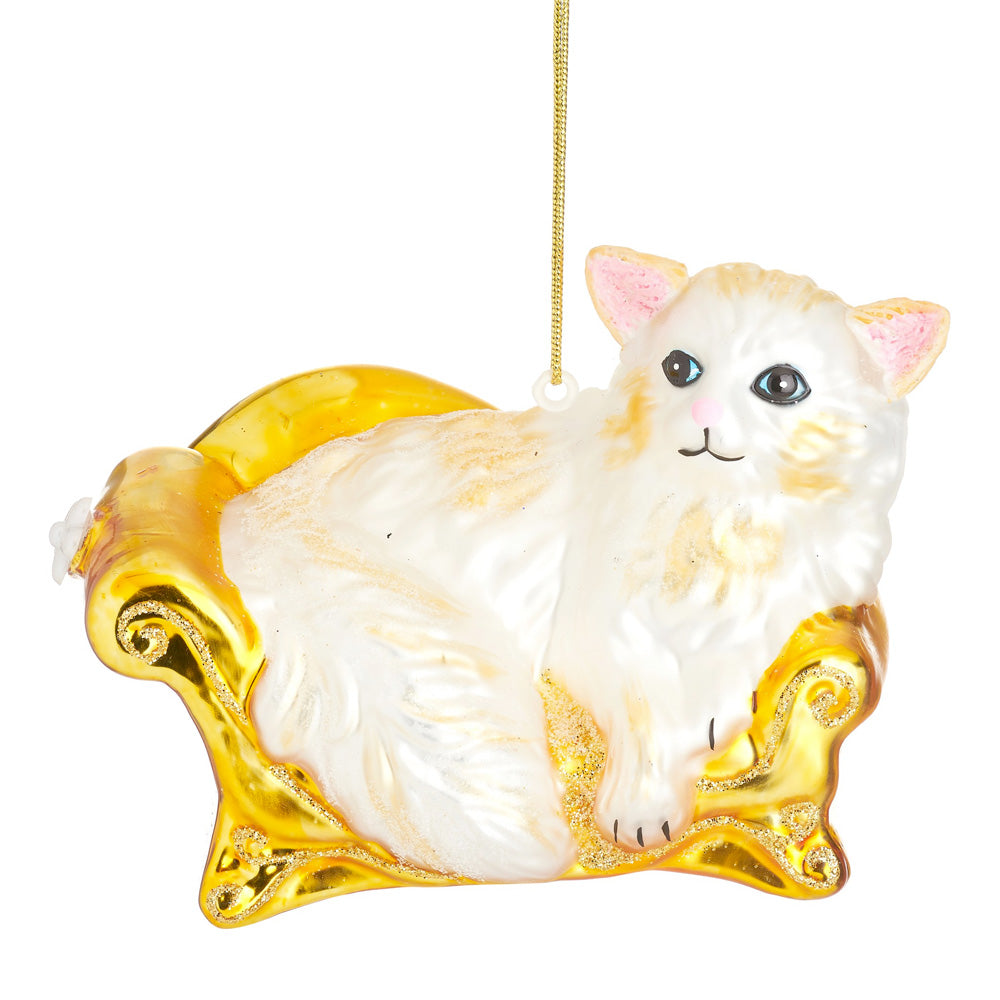 Pampered Cat Shaped Christmas Decoration Bauble