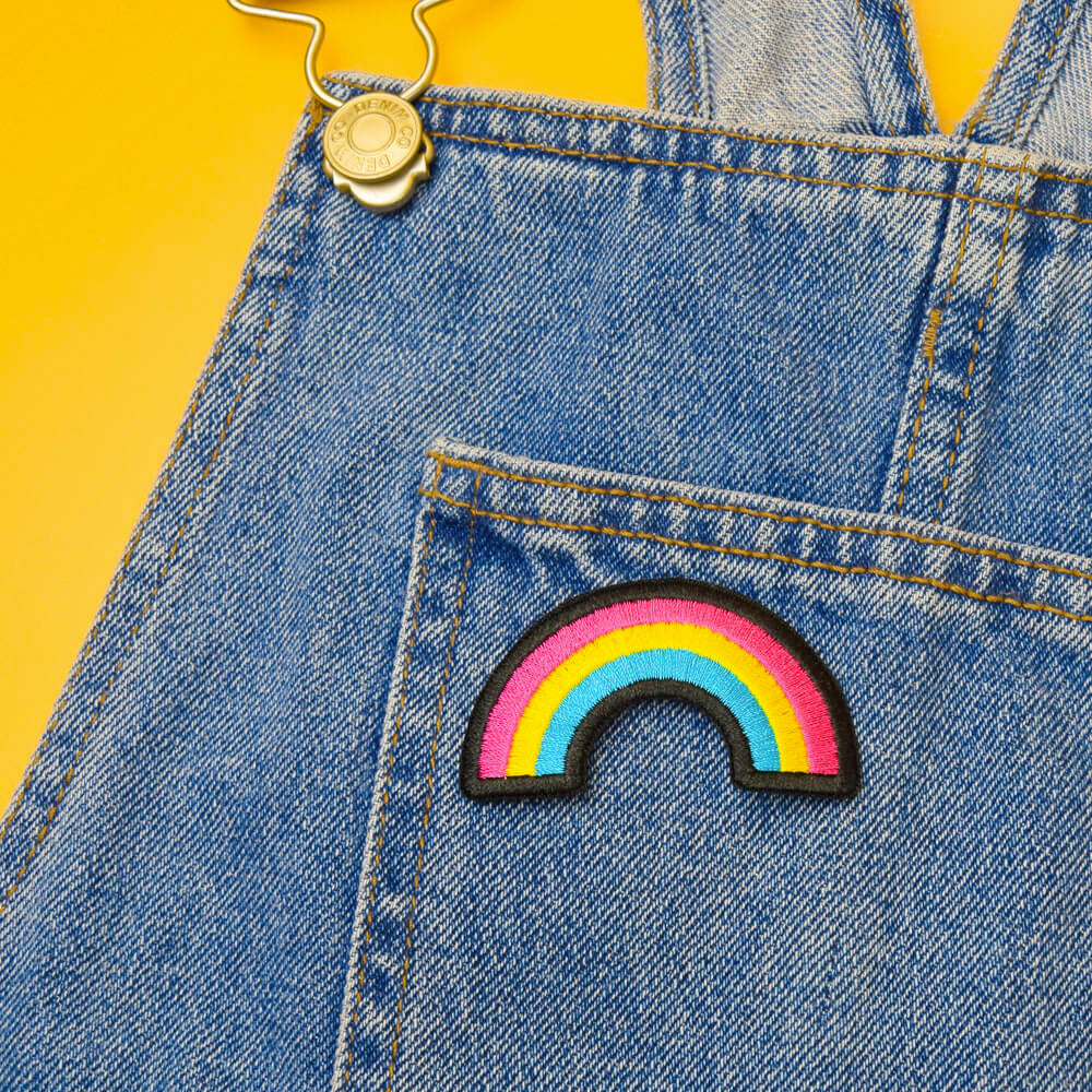 Pansexual Rainbow Shaped Embroidered Iron-On Patch