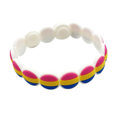 Pansexual Flag Colours Adjustable Silicone Bracelet