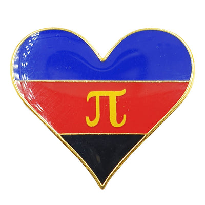 Polyamory Flag Metal Heart Lapel Pin Badge