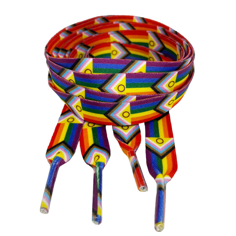 Progress Pride Rainbow Shoelaces