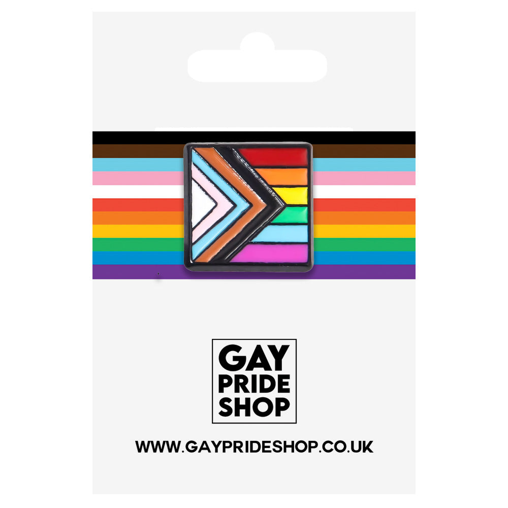 Mini Square Lapel Pin - Progress Pride