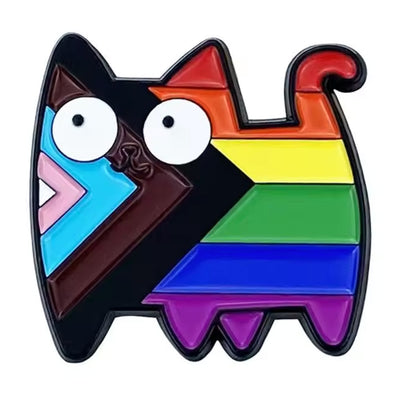 Progress Pin Cartoon Cat Metal & Enamel Pin