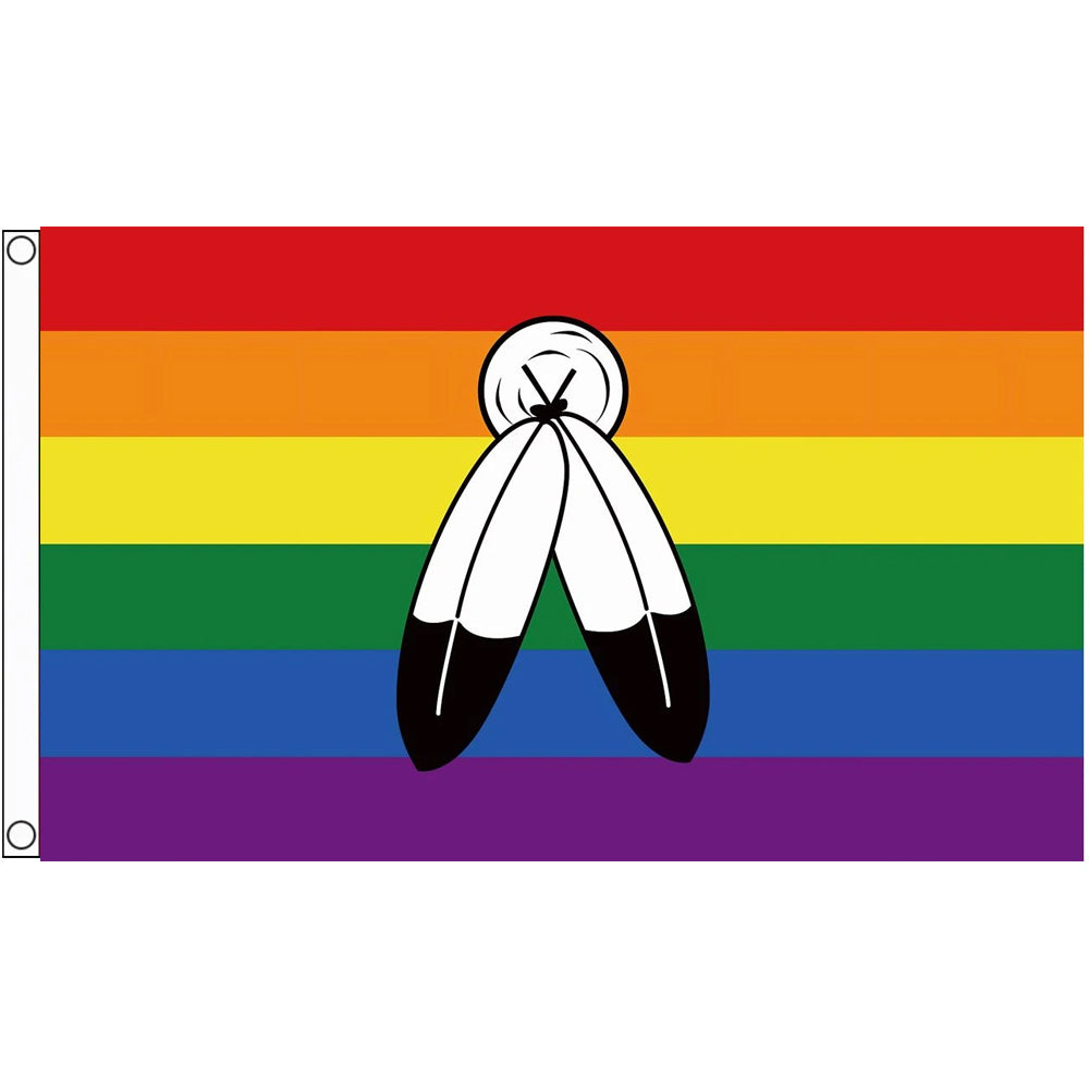 Gay Pride Rainbow 2 Spirit Flag (5ft x 3ft Premium)