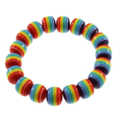 Gay Pride Rainbow Plastic Bead Bracelet