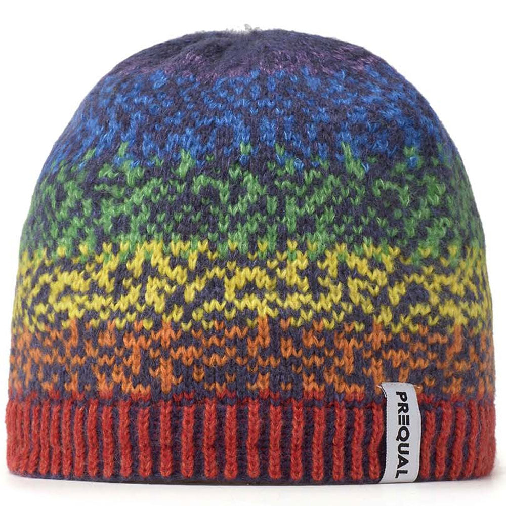 Prequal Fleece Lined Knitted Beanie Hat - Rainbow