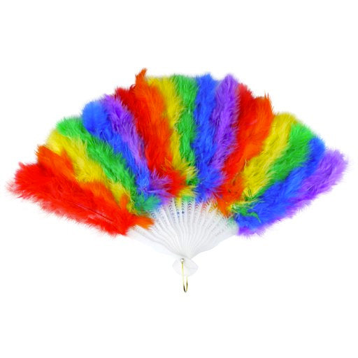 Gay Pride Rainbow Feather Fan