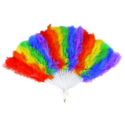 Gay Pride Rainbow Feather Fan