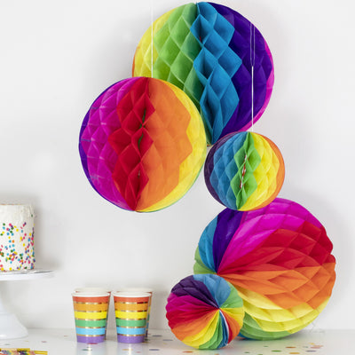 Gay Pride Rainbow Honeycomb Decorations