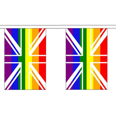 Rainbow Union Jack Bunting Small (3m x 10 flags)