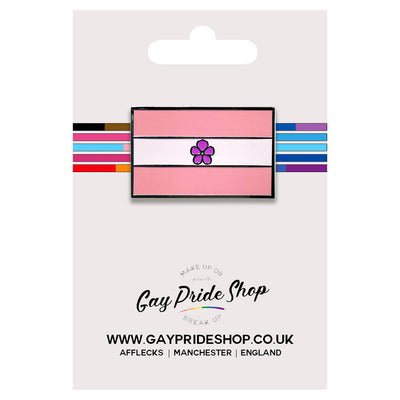 Sapphic Pride Silver Metal Rectangle Lapel Pin Badge