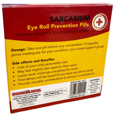 Candy Mints - Sarcasium (Novelty Eye Roll Prevention Pills)