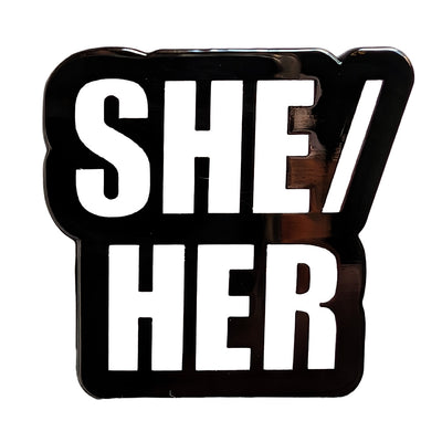 Pronoun She/Her Metal & Enamel Pin