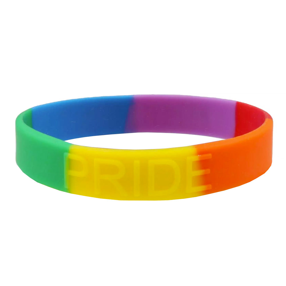 Born This Way Rainbow Silicone Wristband - Gay Lesbian Pride Bracelet #313, Unisex