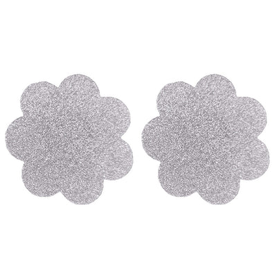 Nipple Pasties - Silver Glitter Petals