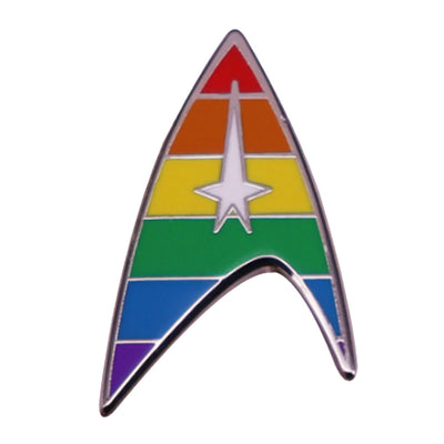 Gay Pride Star Trek Federation Insignia Enamel Pin
