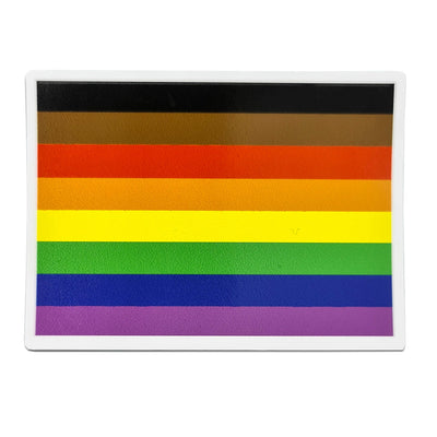 8 Colour Rainbow Flag Rectangle Vinyl Waterproof Sticker