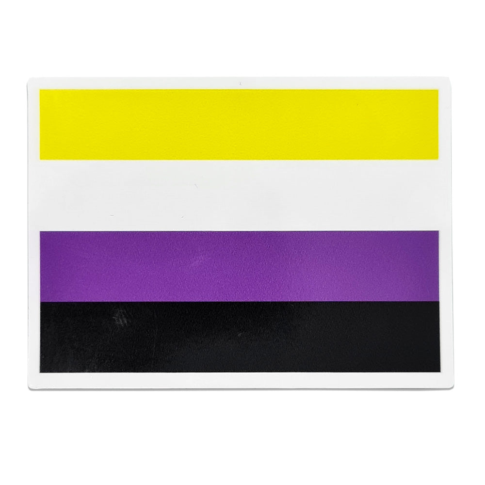 Non Binary Flag Rectangle Vinyl Waterproof Sticker