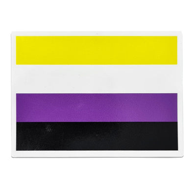 Non Binary Flag Rectangle Vinyl Waterproof Sticker