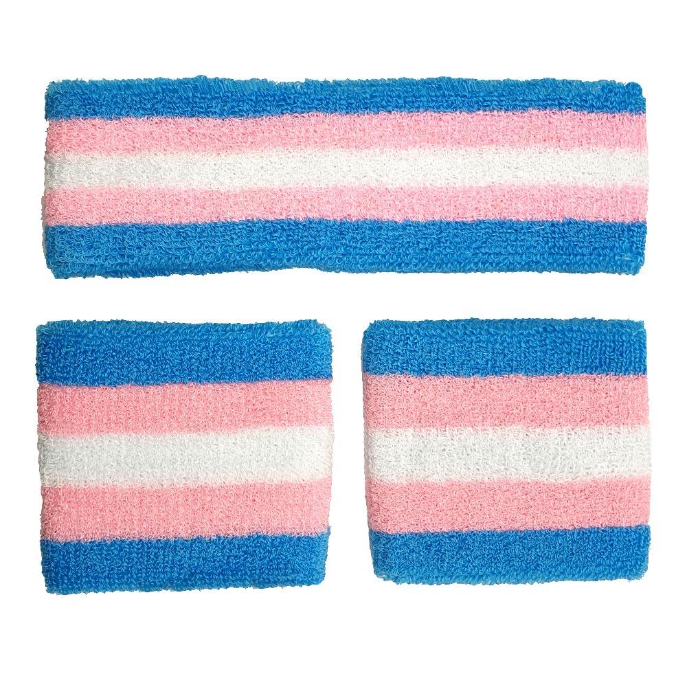 Transgender Headband & 2 Sweatbands Set