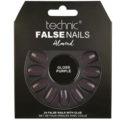 Technic False Nails - Almond Gloss Purple