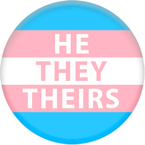 Transgender Flag Pronoun He/They/Theirs Small Pin Badge