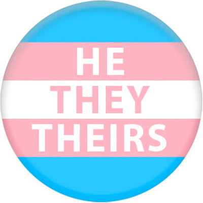 Transgender Flag Pronoun He/They/Theirs Small Pin Badge