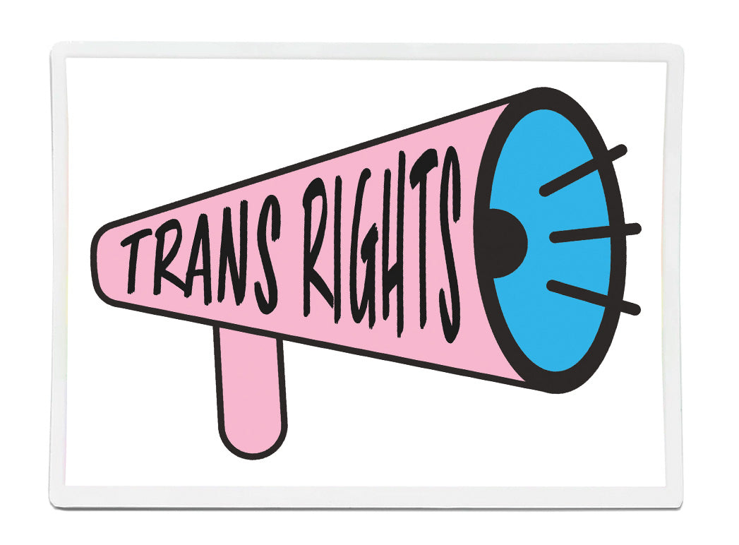 Trans Rights Rectangle Vinyl Waterproof Sticker – www.gayprideshop.co.uk