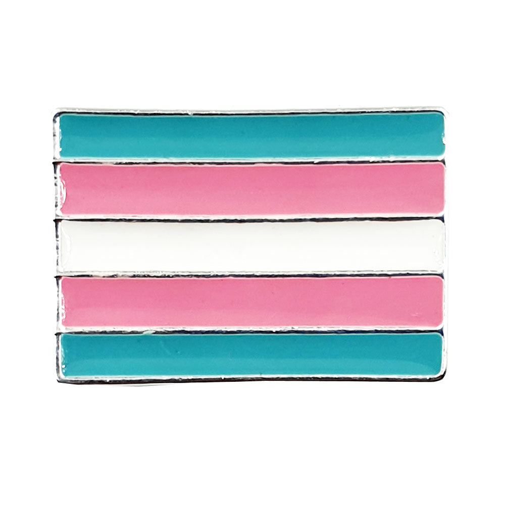 Transgender Flag Silver Plated Pin Badge