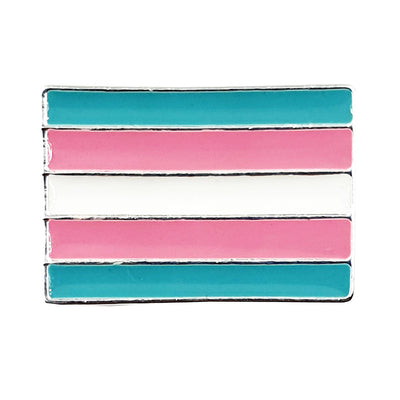 Transgender Flag Silver Plated Pin Badge