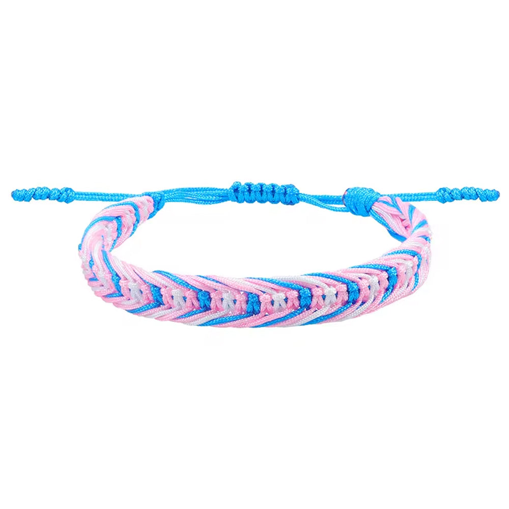 Handmade Adjustable Nylon Friendship Bracelet - Transgender