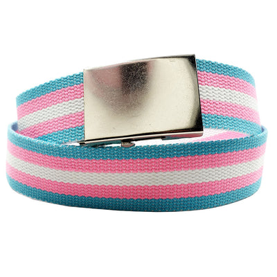 Transgender Flag Canvas Belt