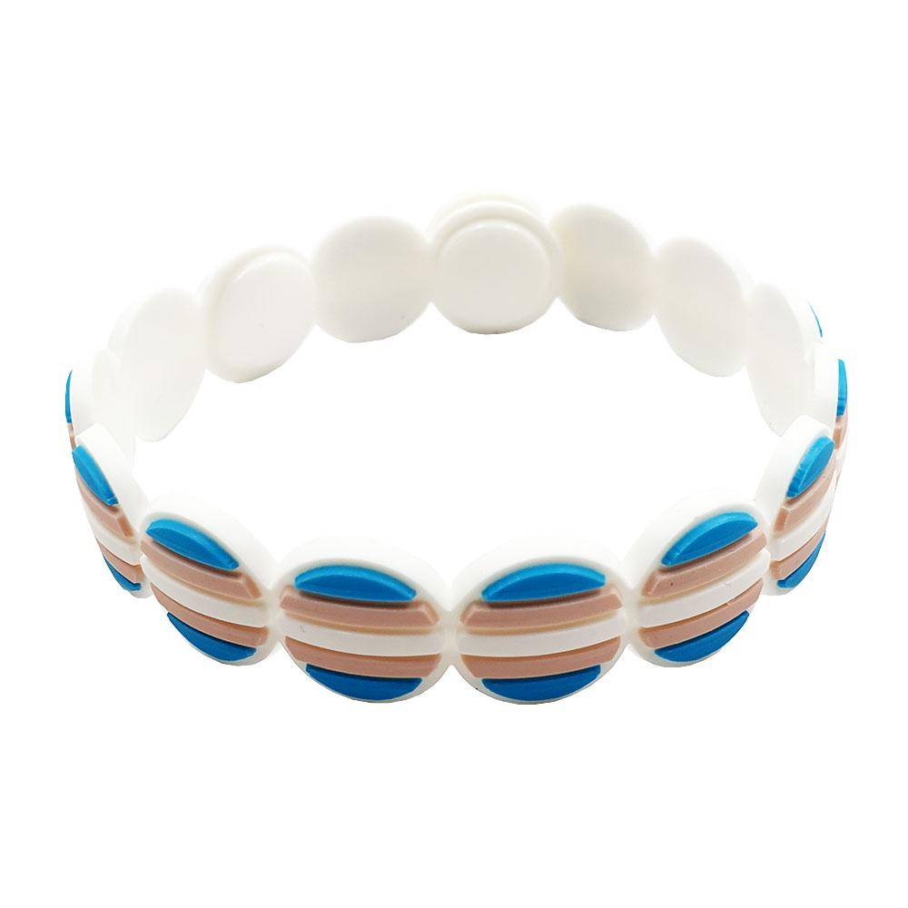 Transgender Flag Colours Adjustable Silicone Bracelet