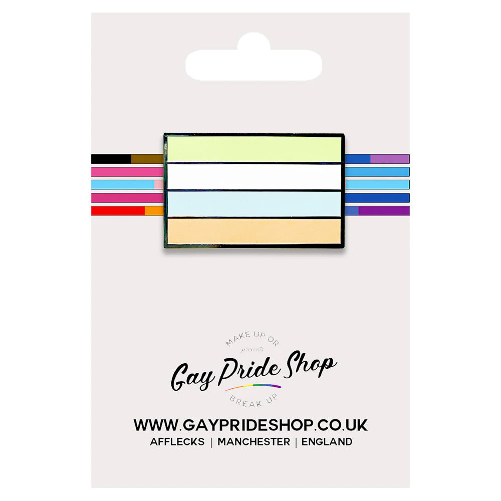 Unlabelled Pride Silver Metal Rectangle Lapel Pin Badge