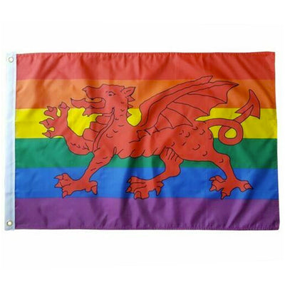 Welsh Dragon Rainbow Flag (5ft x 3ft Premium)