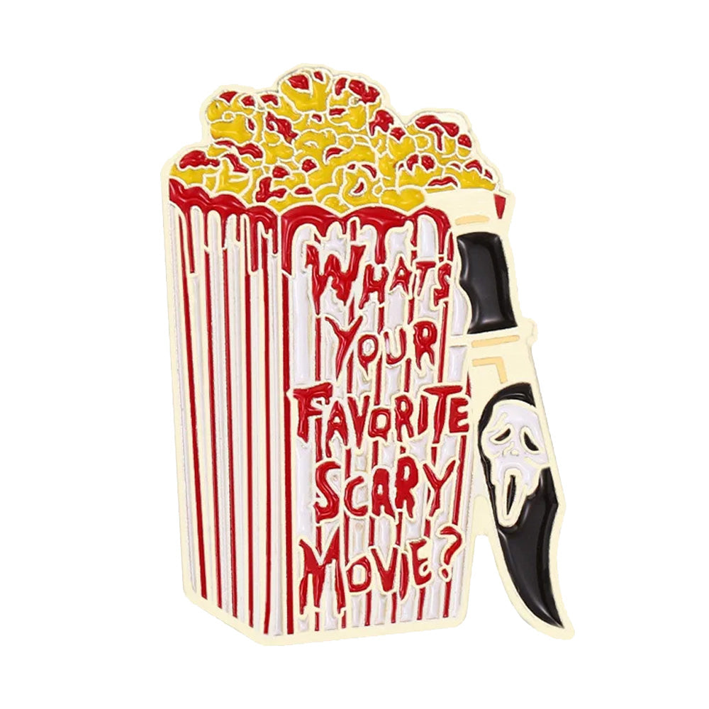 What's Your Favourite Scary Music (Popcorn Box) Metal & Enamel Pin