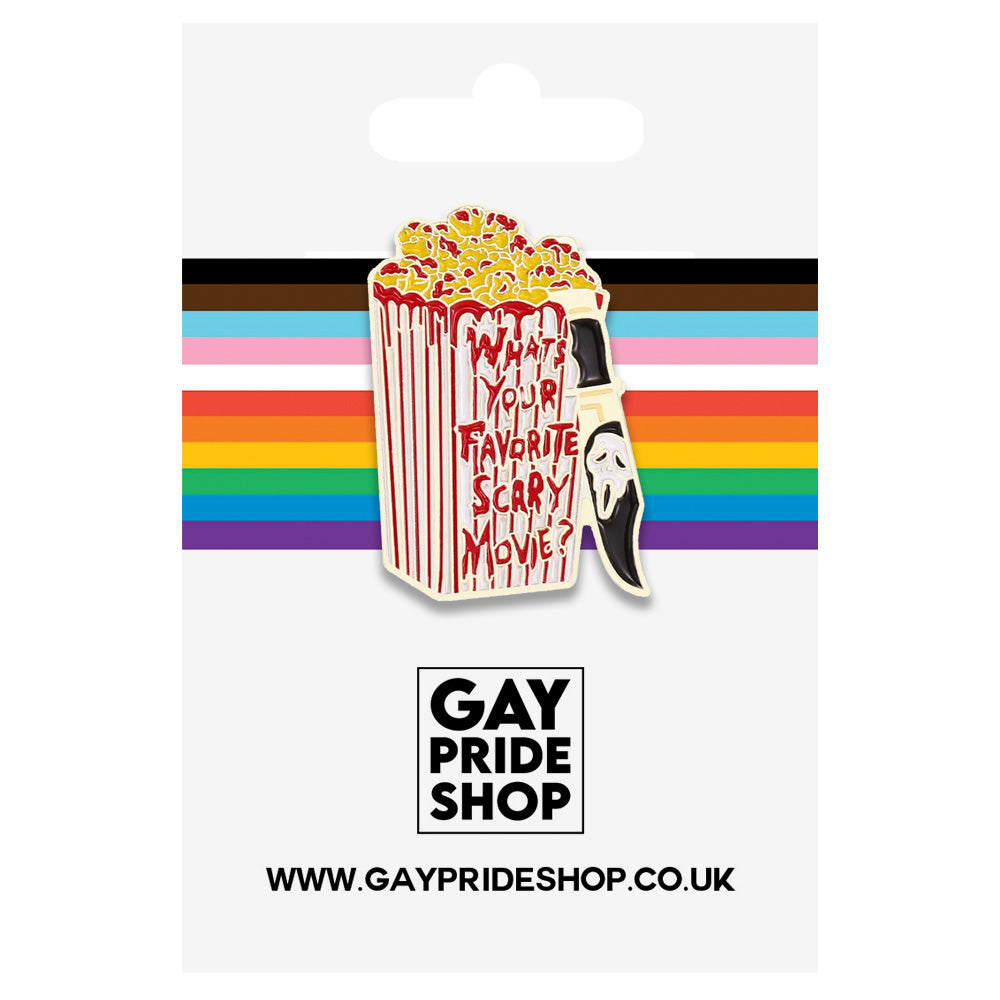 What's Your Favourite Scary Music (Popcorn Box) Metal & Enamel Pin