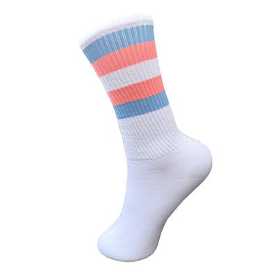 Prequal White Socks With Transgender Stripes