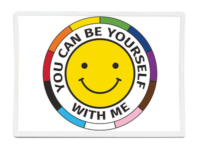 You Can Be Yourself With Me Rectangle Vinyl Waterproof Sticker