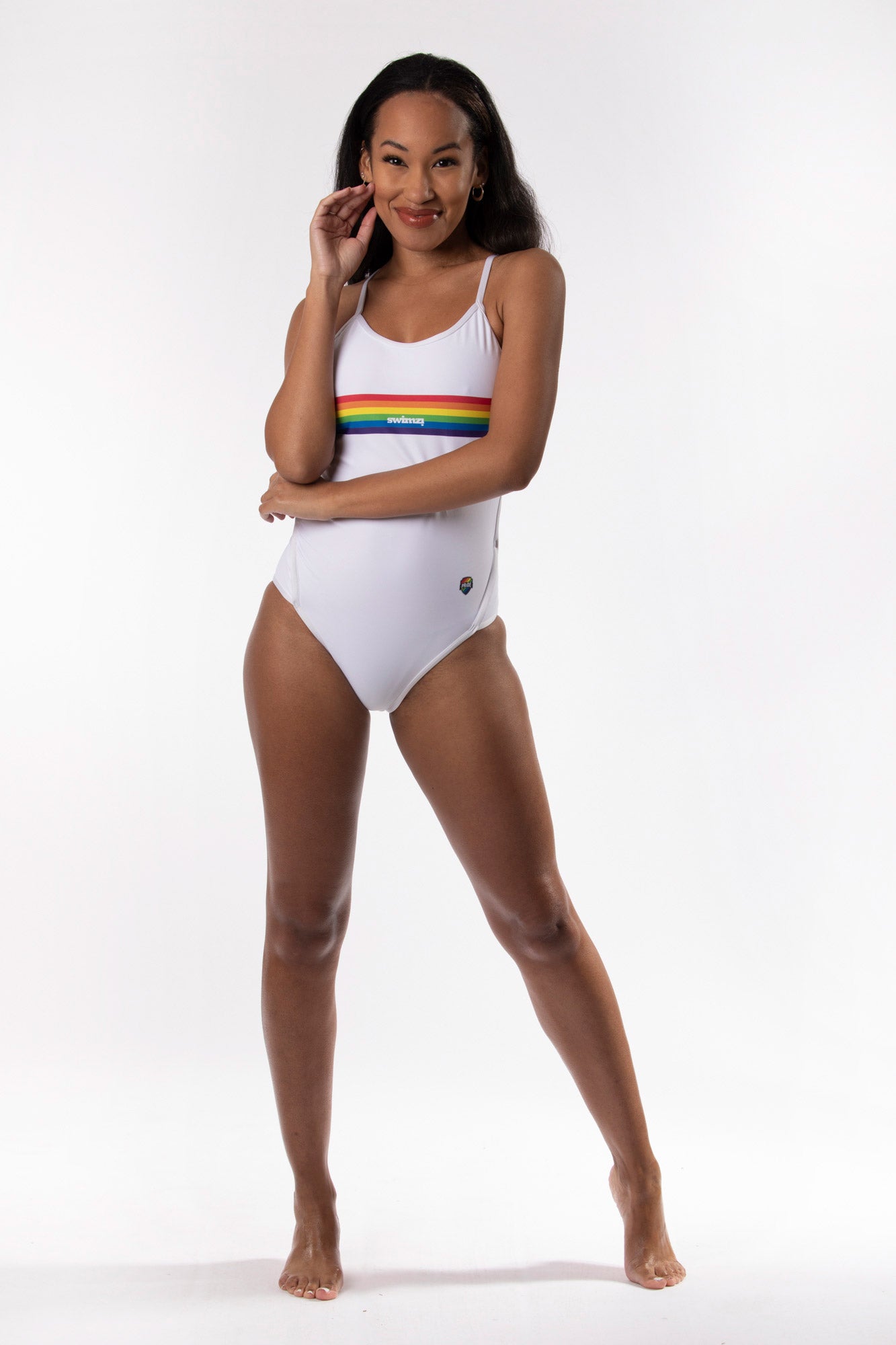 Prequal Female Fit Gay Pride Rainbow One Piece Swim Costume