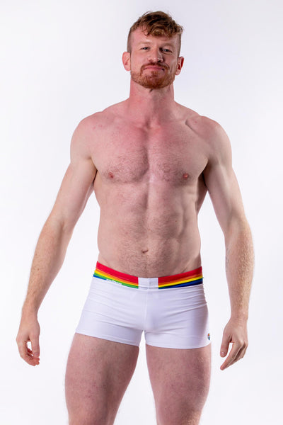 Prequal Male Fit Rainbow Fitted Swim Shorts