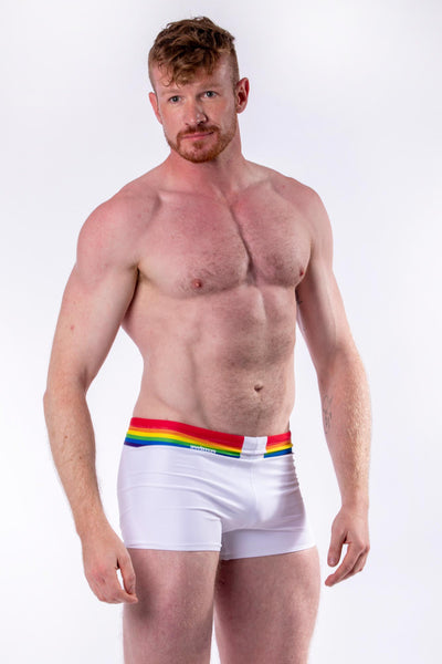 Prequal Male Fit Rainbow Fitted Swim Shorts